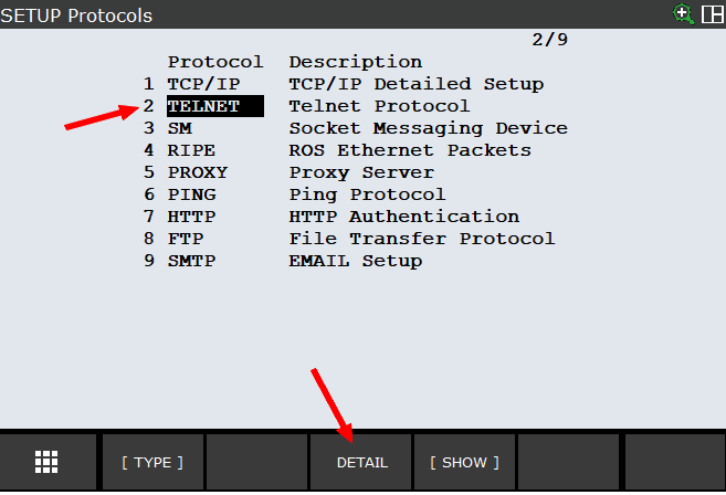 Setup Protocols TELNET